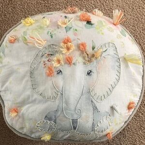 Floral Elephant Decorative Pillow